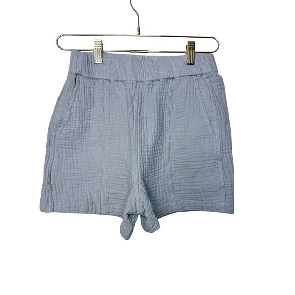 Madewell Lightspun Easy Pull-On Cotton Gauze Shorts Light Blue Women XXS - Picture 1 of 8